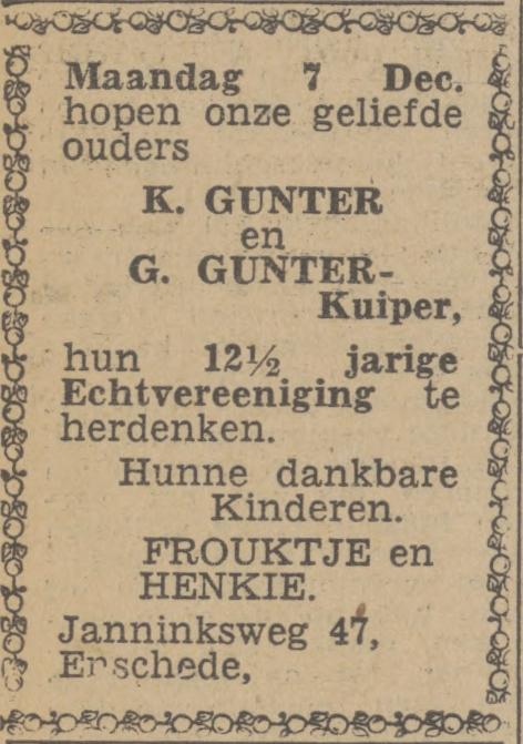 Janninksweg 47 K. Gunter advertentie Twentsch nieuwsblad 4-12-1943.jpg