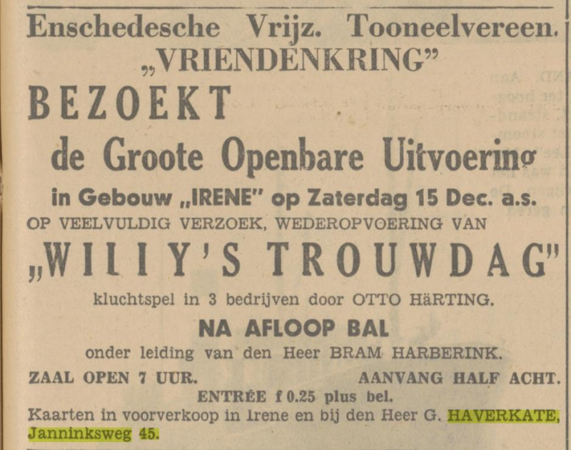 Janninksweg 45 G. Haverkate advertentie Tubantia 14-12-1934.jpg