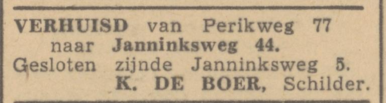 Janninksweg 44 K. de Boer schilder advertentie De Waarheid 12-5-1945.jpg