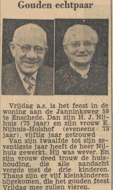 Janninksweg 59 H.J. Nijhuis krantenbericht Tubantia 12-1-1955.jpg