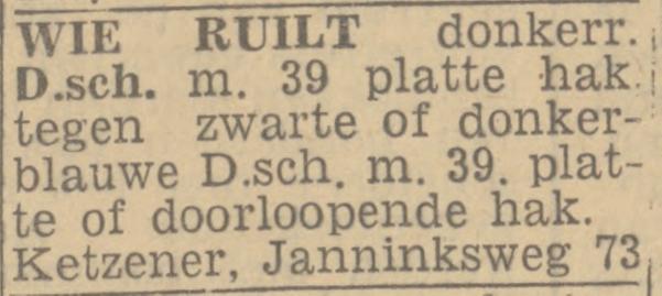 Janninksweg 73 Ketzener advertentie Twentsch nieuwsblad 16-2-1944.jpg