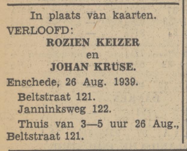 Janninksweg 122 Johan Krùse advertentie Tubantia 23-8-1939.jpg