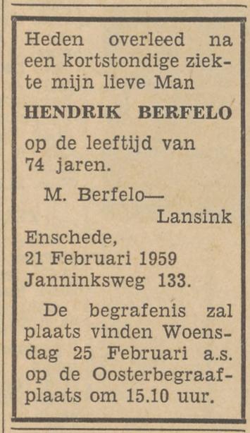 Janninksweg 133 Hendrik Berfelo overlijdensadvertentie Tubantie 23-2-1959.jpg