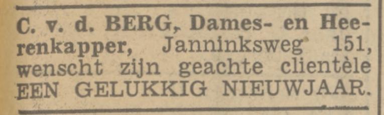 Janninksweg 151 C. van de Berg kapper advertentie Tubantia 31-12-1938.jpg