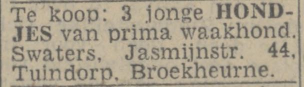 Jasmijstraat 44 Swaters Tuindorp Broekheurne advertentie Twentsch nieuwsblad 22-6-1944.jpg