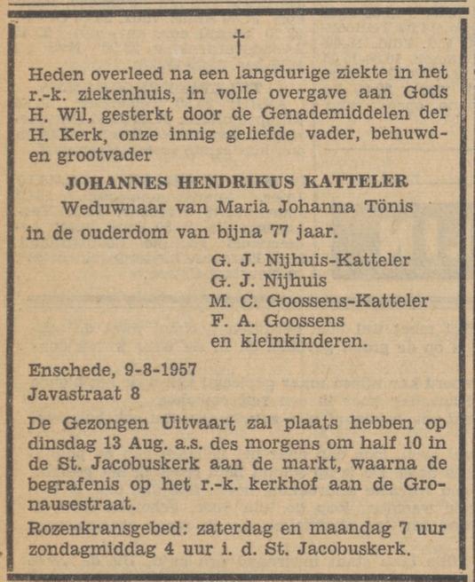 Javastraat 8 J.H. Katteler overlijdensadvertentie Tubantia 10-8-1957.jpg
