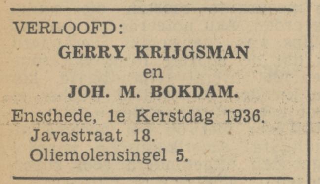 Javastraat 18 Gerry Krijgsman advertentie Tubantia 22-12-1936.jpg