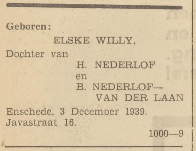 Javastraat 16 H. Nederlof advertentie Het Volk 6-12-1939.jpg