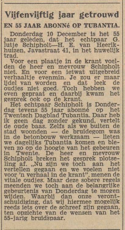Javastraat 41 G. Lutje Schipholt krantenbericht Tubantia 8-12-1953.jpg