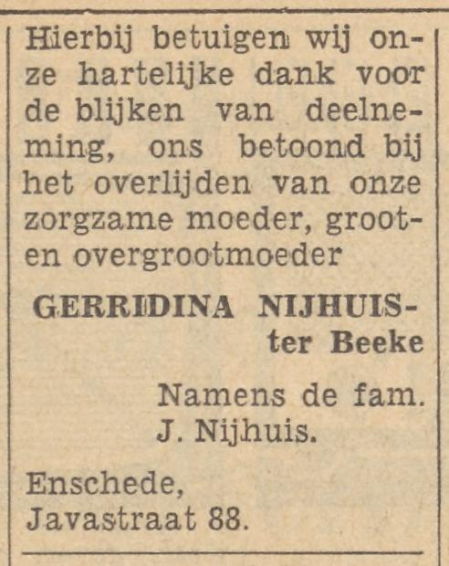 Javastraat 88 G. Nijhuis-ter Beeke advertentie Tubantia 22-12-1962.jpg