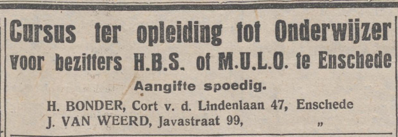 Javastraat 99 J. van Weerd advertentie Overijsselsch dagblad 20-8-1929.jpg