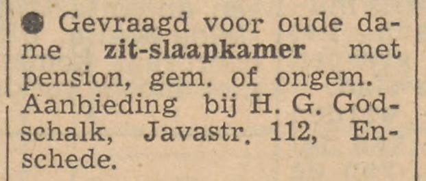 Javastraat 112 H.G. Godschalk advertentie Tubantia 2-5-1956.jpg