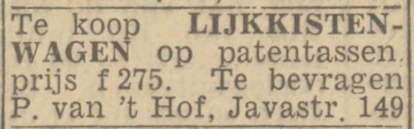 Javastraat 149 P. van 't Hof advertentie Twentsch nieuwsblad 14-1-1944.jpg