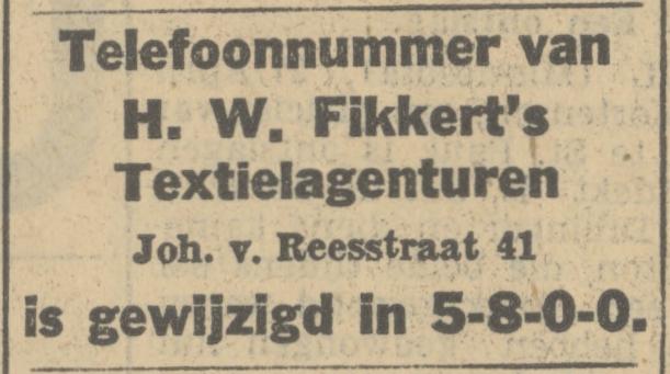 Johan van Reesstraat 41 H.W. Fikkert textielagenturen advertentie Tubantia 27-4-1934.jpg