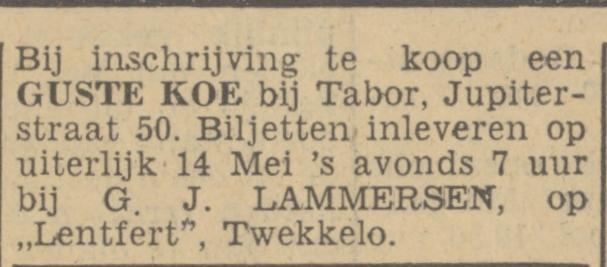 Jupiterstraat 50 Tabor advertentie Tubantia 11-5-1940.jpg