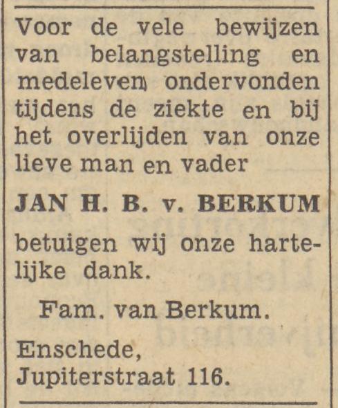 Jupiterstraat 116 J.H.B. van Berkum advertentie Tubantia 27-9-1960.jpg