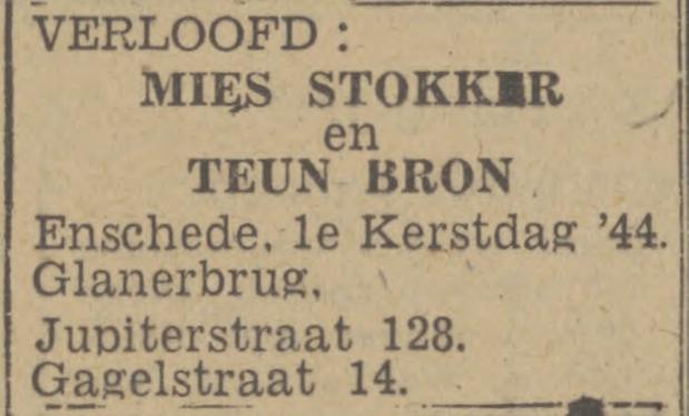 Jupiterstraat 128 Mies Stokker advertentie Twentsch nieuwsblad 23-12-1944.jpg
