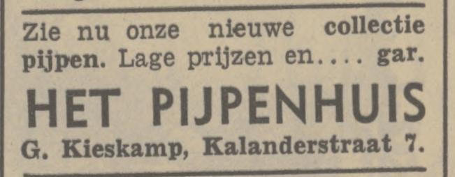 Kalanderstraat 7 Het Pijpenhuis G. Kieskamp advertentie Tubantia 16-3-1938.jpg