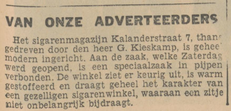 Kalanderstraat 7 sigarenmagazij G. Kieskamp krantenbericht Yubantia 3-2-1936.jpg