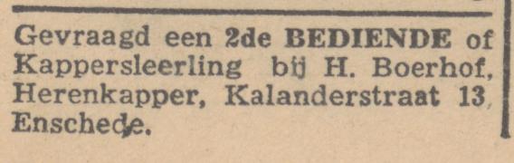 Kalanderstraat 13 H. Boerhof herenkapper advertentie Het Vrije Volk 15-5-1945.jpg