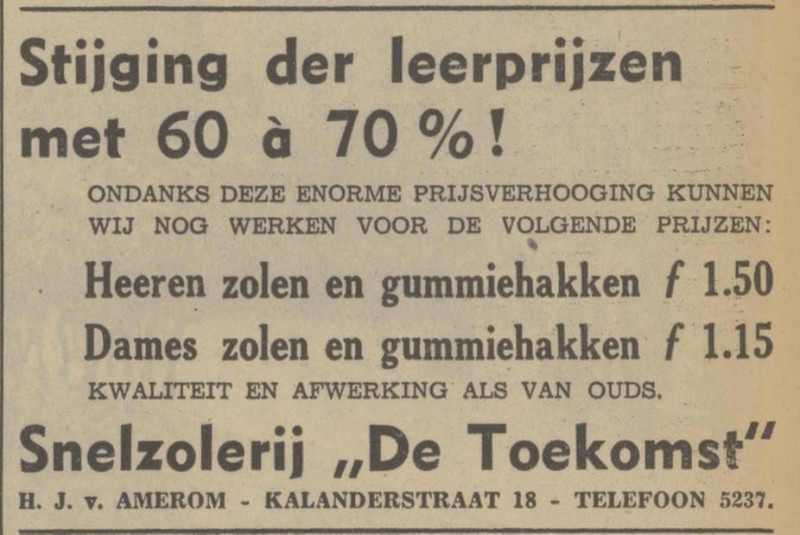 Kalanderstraat 18 snelzolerij De Toekomst H.J. van Amerom advertentie Tubantia 21-10-1939.jpg