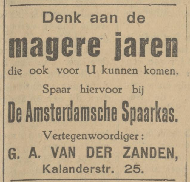 Kalanderstraat 25 G.A. van der Zanden vertengenwoordiger advertentie Tubantia 3-10-1927.jpg