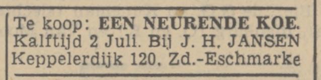 Keppelerdijk 120 Zuid Eschmarke J.H. Jansen advertentie Tubantia 22-6-1938.jpg