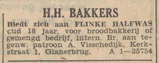 Kerkstraat 1 Glanerbrug A. Visschedijk broodbakkerij advertentie 23-3-1936.jpg
