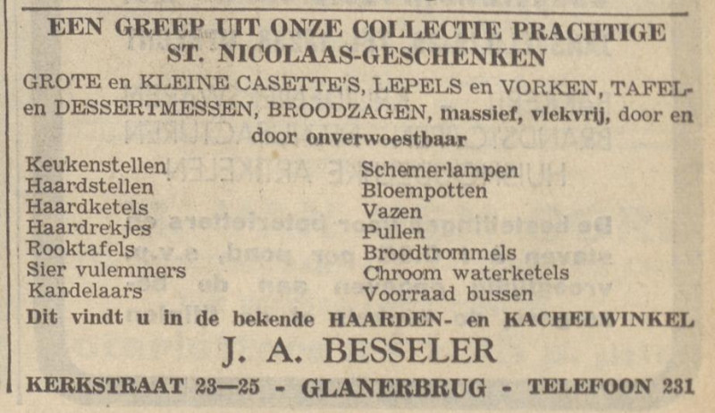 Kerkstraat 23-25 Haarden- en kachelwinkel J.A. Besseler advertentie Tubantia 30-11-1938.jpg
