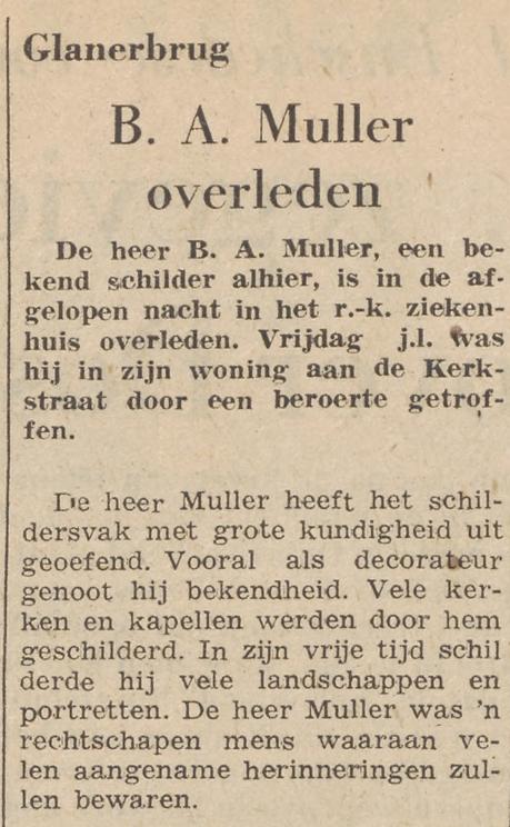 Kerkstraat 44 Glanerbrug B.A. Muller schilder krantenbericht Twentsche courant 5-1-1959.jpg