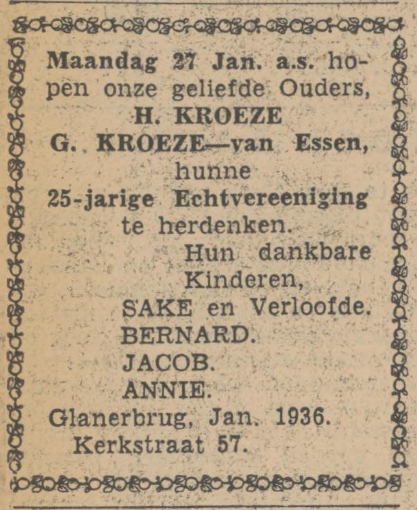 Kerkstraat 57 Glanerbrug H. Kroeze advertentie Tubantia 24-1-1936.jpg