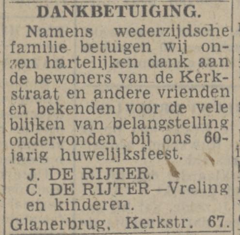 Kerkstraat 67 Glanerbrug J. de Rijter advertentie Twentsch nieuwsblad 22-6-1944.jpg