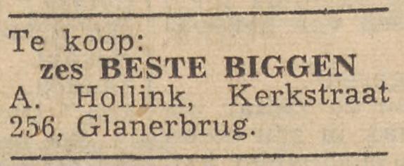 Kerkstraat 256 Glanerbrug A. Hollink advertentie Twentsche courant 23-3-1955.jpg