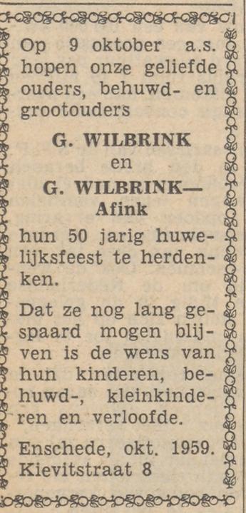 Kievitstraat 8 G. Wilbrink advertentie Tubantia 6-10-1959.jpg