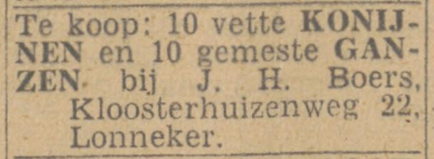 Kloosterhuizenweg 22 Lonneker J.H. Boers advertentie Twentsch nieuwsblad 1-7-1944.jpg