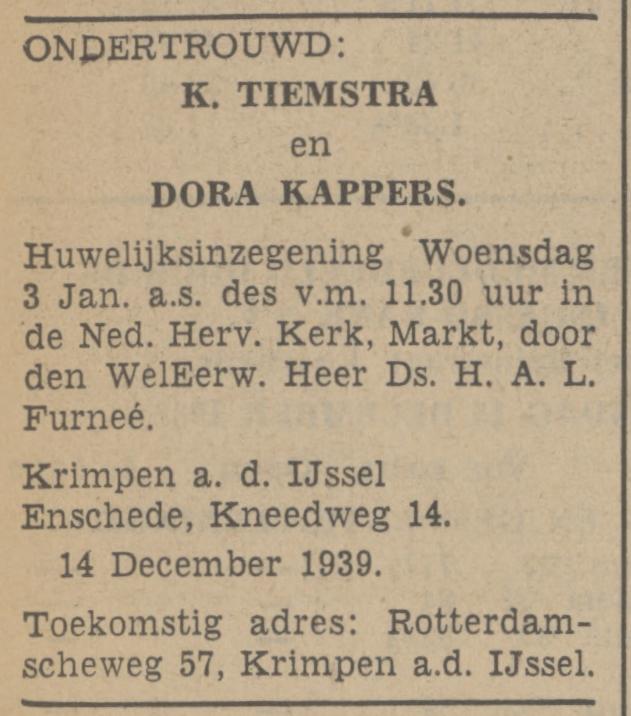 Kneedweg 14 Dora Kappers advertentie Tubantia 15-12-1939.jpg
