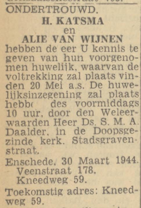 Kneedweg 59 Alie van Wijnen advertentie Twentsch nieuwsblad 30-3-1944.jpg