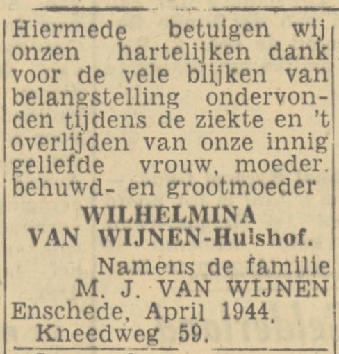 Kneedweg 59 M.J. van Wijnen advertentie Twentsch nieuwsblad 20-4-1944.jpg