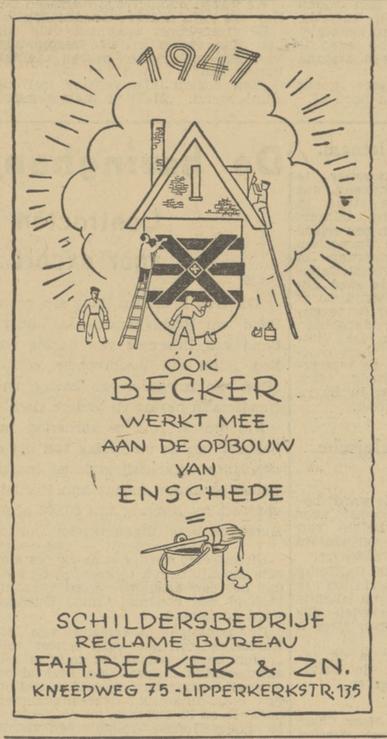 Kneedweg 75 schildersbedrijf Fa. H. Becker en Zn advertentie Tubantia 31-12-1946.jpg