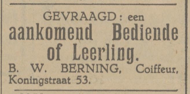 Koningstraat 53 B.W. Berning coiffeur advertentie Tubantia 29-7-1925.jpg