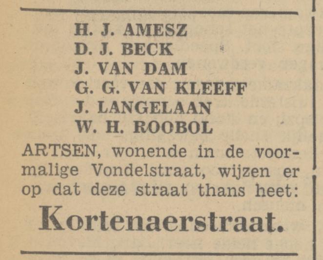 Kortenaerstraat 12 vorheen Vondelstraat 12 G.G. van Kleeff arts advertentie Tubantia 22-8-1936.jpg
