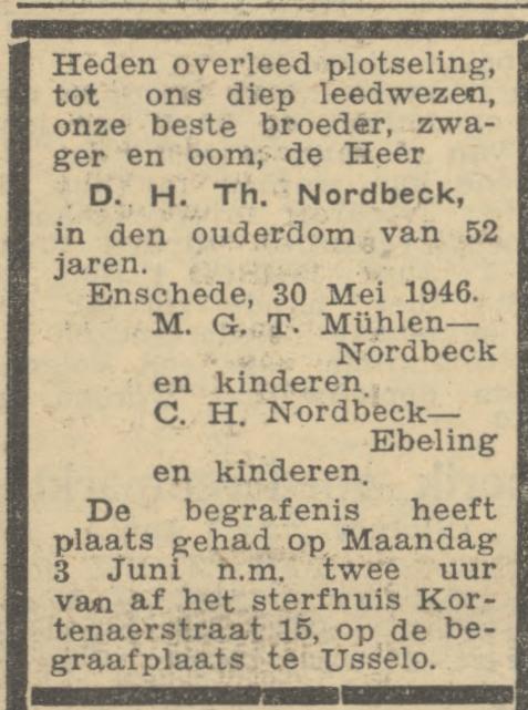 Kortenaerstraat 15 D.H.Th. Nordbeck overlijdensadvertentie Algemeen Handelsblad 3-6-1946.jpg