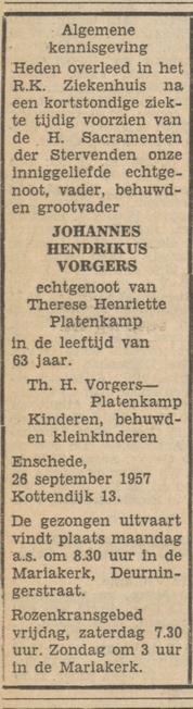 Kottendijk 13 J.H. Vorgers overlijdensadvertentie Tubantia 27-9-1957.jpg