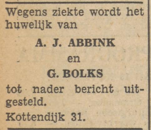 Kottendijk 31 A.J. Abbink advertentie Tubantia 14-11-1952.jpg