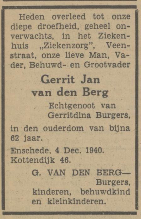 Kottendijk 46 G.J. van den Berg overlijdensadvertentie Tubantia 5+-12+-1940.jpg