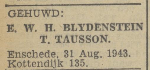 Kottendijk 135 T.Tausson advertentie Twentsch nieuwsblad 31-8-1943.jpg