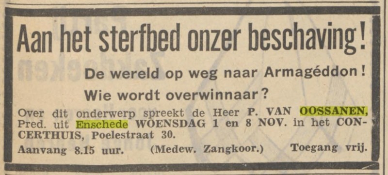 Kottendijk 141 P. van Oossanen predikant advertentie Nieuwsblad van het Noorden 31-10-1939.jpg