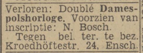 Kroedhöftestraat 24 N.Bosch advertentie Twentsch nieuwsblad 29-4-1943.jpg