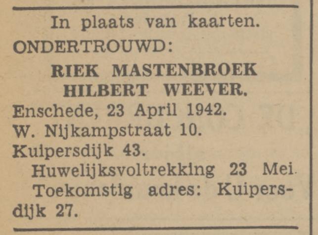 Kuipersdijk 43 H. Weever advertentie Tubantia 24-4-1942.jpg