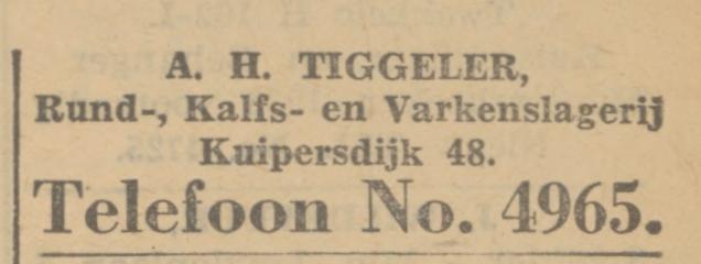 Kuipersdijk 48 slagerij A.H. Tiggeler advertentie Tubantia 27-2-1933.jpg